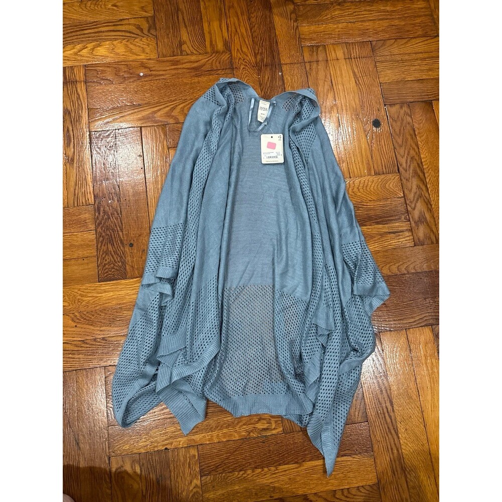 ana" brand ultra-soft open-knit hooded poncho NWT